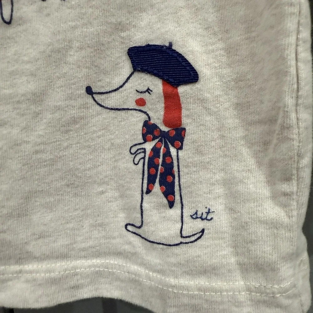 Gymboree Baby Girls 12-18 Months Puppy Tricks Graphic Long Sleeve T-Shirt Beige